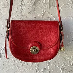 Dooney & Bourke Red R210 Vintage Crossbody Purse Flap Lock *Flawed*